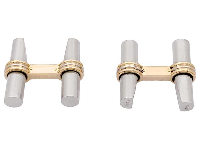 Van Cleef & Arpels cufflinks in yellow gold and steel. 