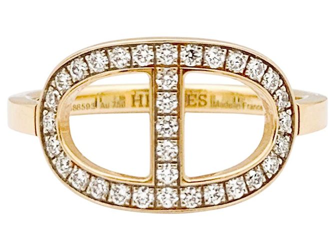 Chaîne d'ancre Hermès-Ring, 'Ankerkette Kontur', Roségold, Diamanten.