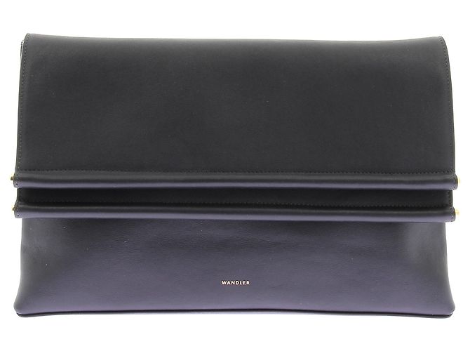 Wandler Leder-Clutch "Jo" Schwarz