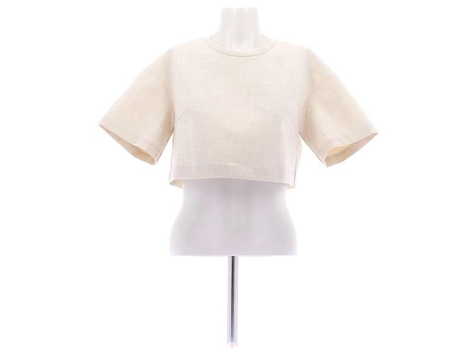 Autre Marque Ecru Kurzarmtop Beige