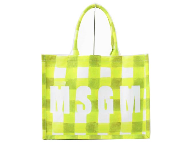 & Other Stories MSGM Logo Gingham Check Tragetasche Hellgrün