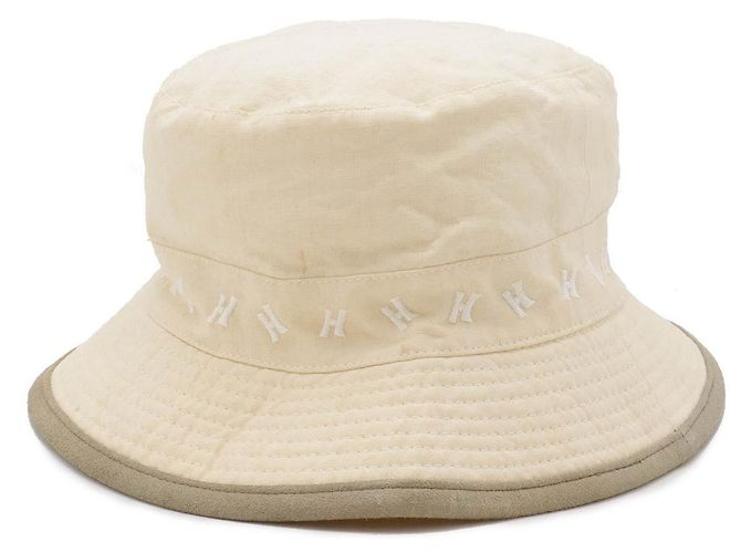 Sombrero de cubo de lino Hermès Castaño Beige