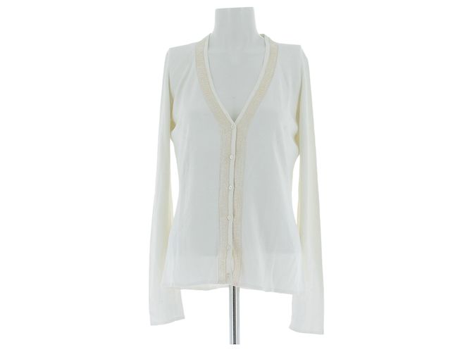 Christian Dior Cardigan blanc avec de la dentelle Beige