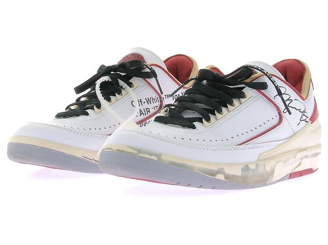 Off White Sneakers "Jordan 2 Low rétro SP" bianche e rosse Bianco