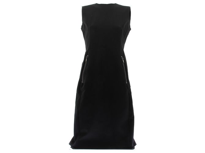 Prada Vestido preto com bolsos com zíper