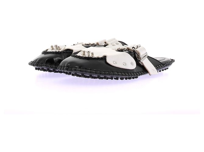 Autre Marque Mule "Medusa Strap" nere e bianche Nero