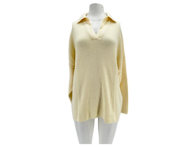Autre Marque FFORME Wollpullover Off-white Khaki 