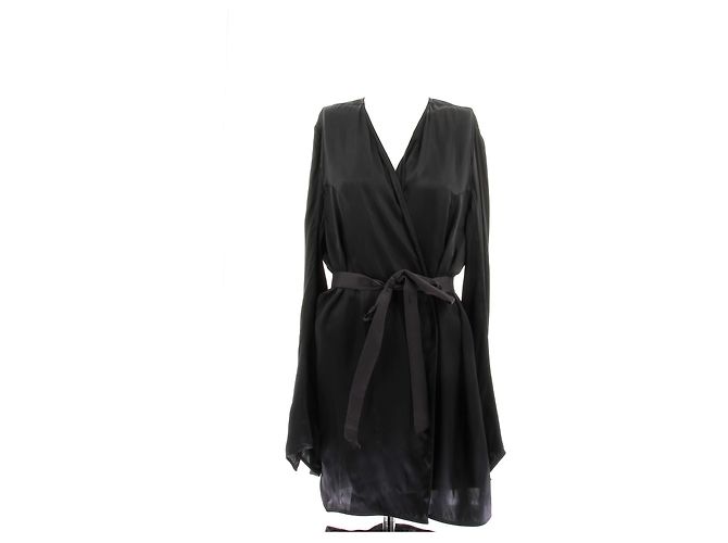 Rick Owens Kimono Larry Negro de Algodón
