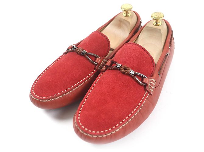 Mocassins en cuir suédé Louis Vuitton 6.5 Rouge