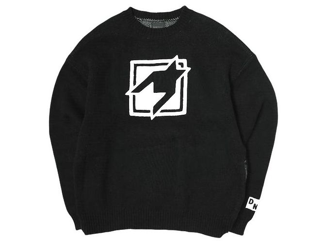 Autre Marque Danke Schön Chidori Pullover mit seitlichem Reißverschluss aus Baumwolle Schwarz
