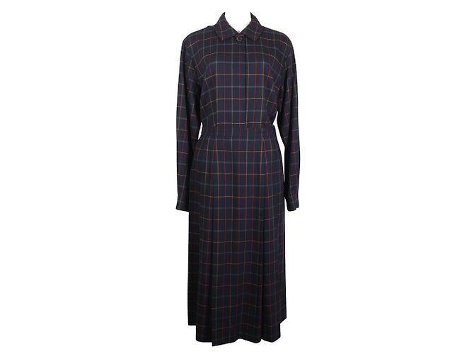 Set camicia e gonna a quadri vintage Burberry Nero