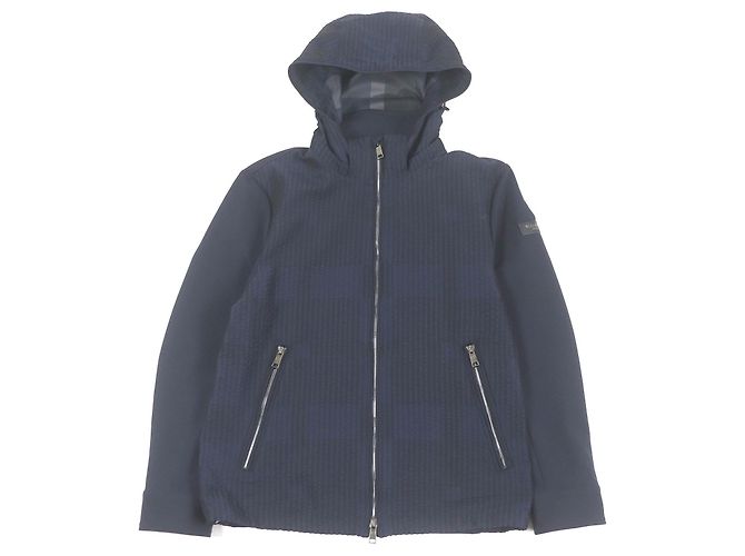 & Other Stories Polyester Check Pattern Blouson Parker Navy M Blue Navy blue