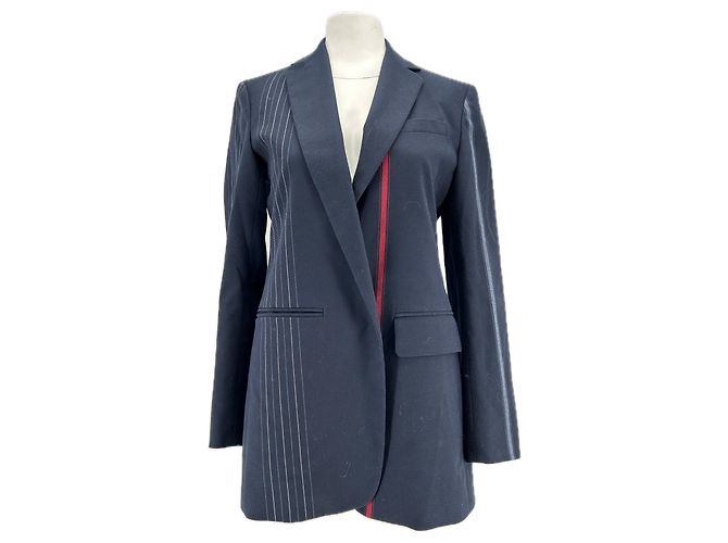 Blazer Sportmax blu navy con righe rosse e bianche