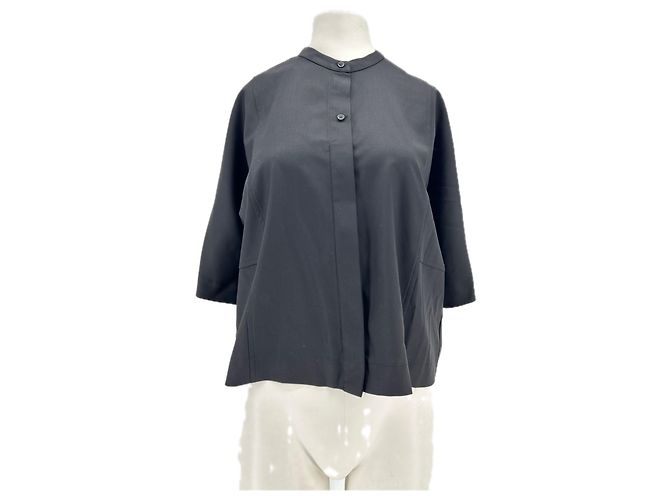 Autre Marque Schwarze Wollbluse "Aylin"