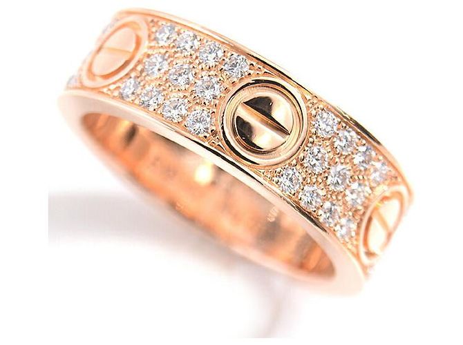 Cartier Love Ring mit vollem Pavé-Diamanten 750PG Größe 55 Golden