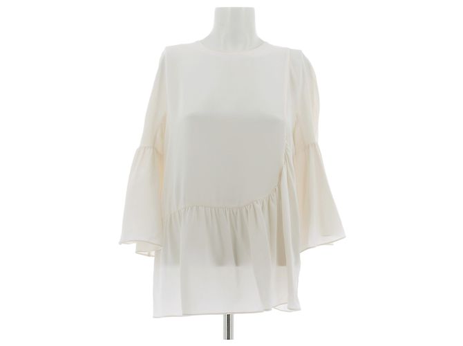 Blusa in seta Givenchy Ecru Cachi