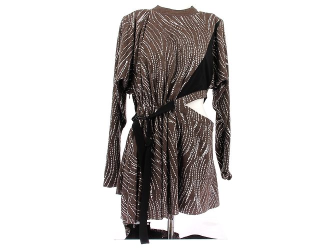 Vestido Louis Vuitton marrom iridescente com strass
