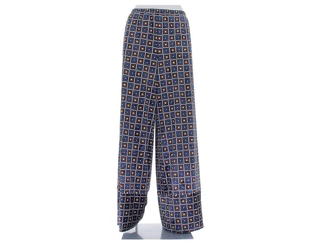 Pierre Louis Mascia Calça de veludo com estampas Azul