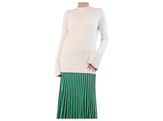 Céline Pull blanc côtelé - taille S
