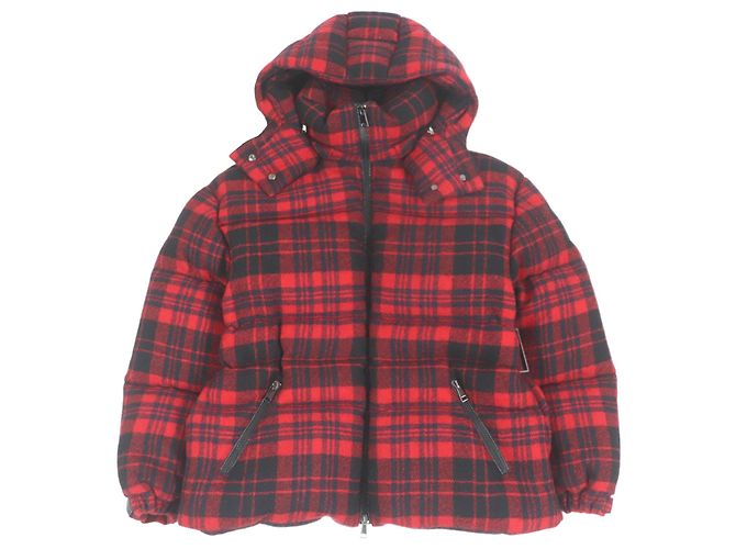 Moncler DANUBE GIUBBOTTO Wool Down Jacket Black Red