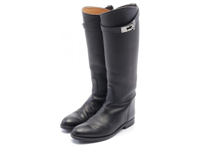 Stivali in pelle Jumping Kelly di Hermès Nero