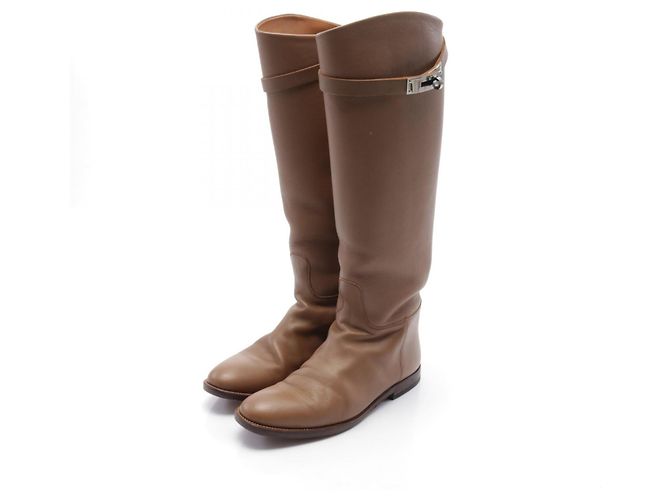 Botas de couro Jumping Kelly da Hermès Marrom