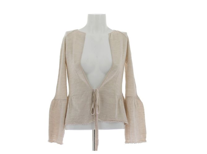 Marni Wollcardigan beige mit Schleife