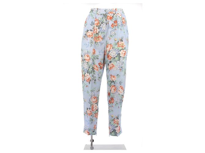 Zimmermann Pantalón azul fluido con estampado floral