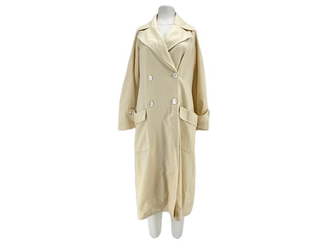 Chanel Woll Trenchcoat weiß