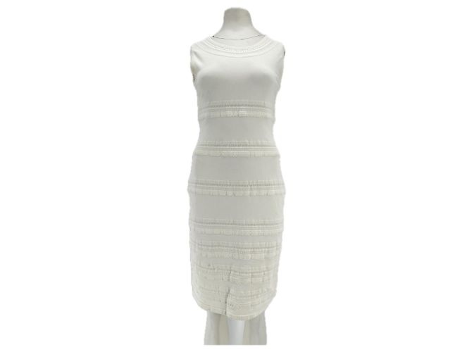 Vestido skater branco sem mangas Alaïa