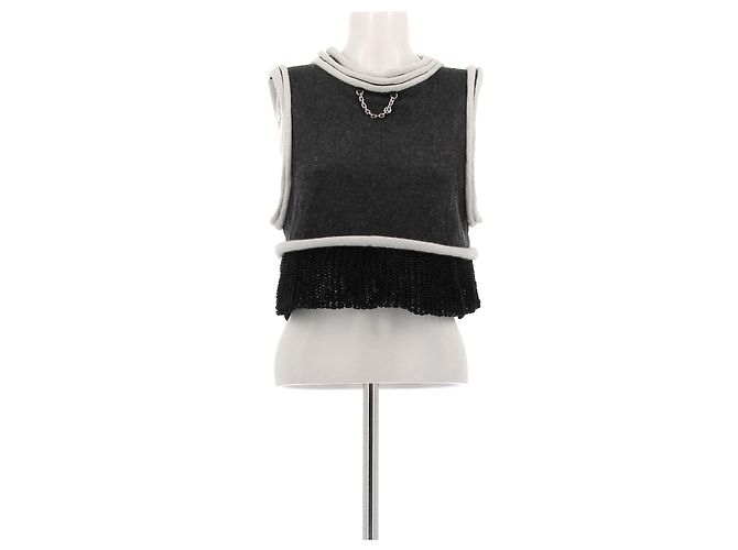 Louis Vuitton Cashmere-Top Grau