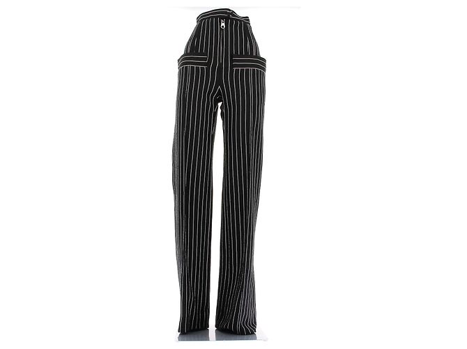 Louis Vuitton Pantaloni neri a righe Nero