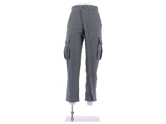 Jeans Louis Vuitton Azules con Rayas de Algodón