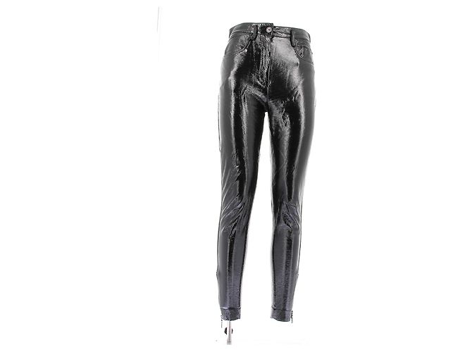 Louis Vuitton Calça de couro preta Preto