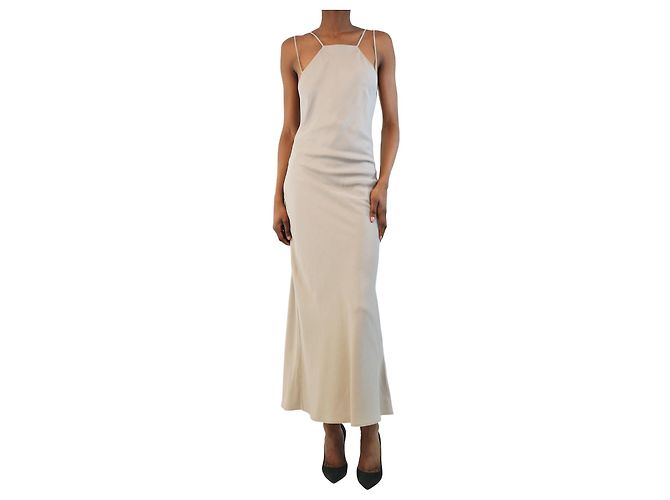 Autre Marque Graues Midi-Kleid mit Reißverschluss - Größe UK 6