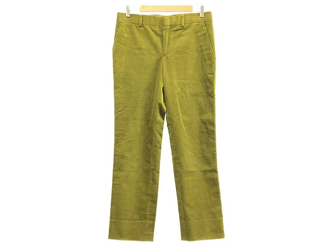 Hermès Pantalones de algodón de pana Hermes Amarillo