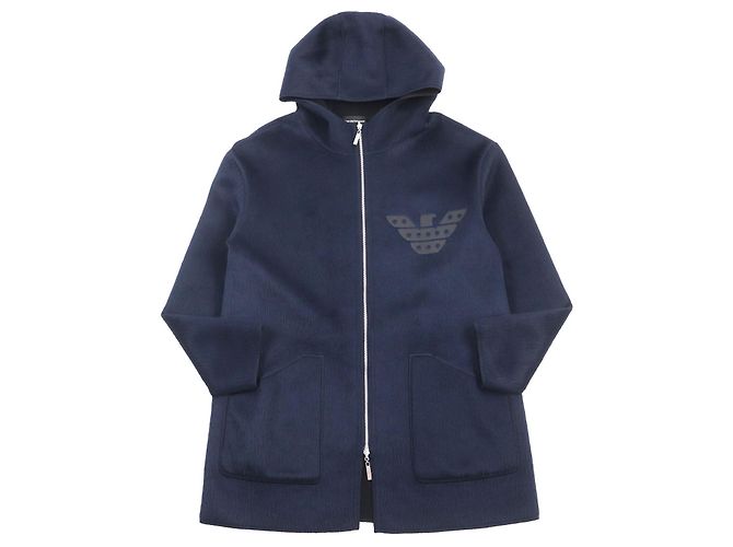 Armani Reversible Zip-Up Hooded Jacket Navy S