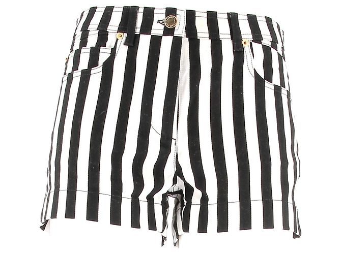 Louis Vuitton Short de denim a rayas Negro Algodón