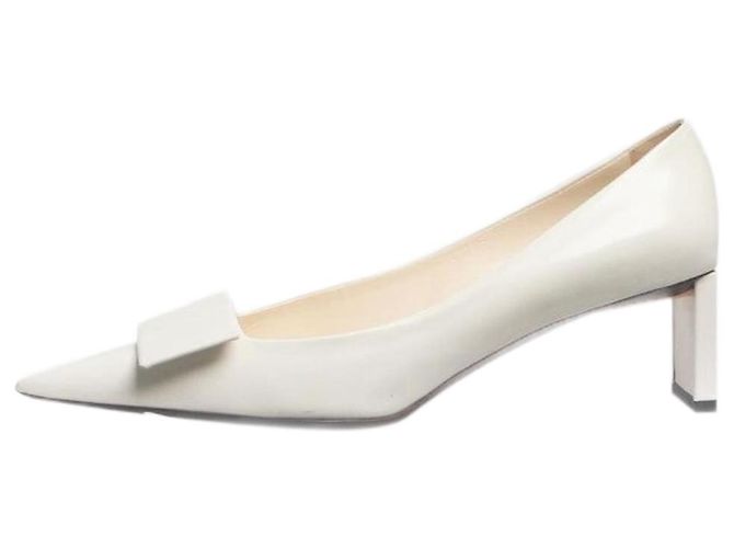 Louis Vuitton White leather pointed-toe pumps - size EU 37.5