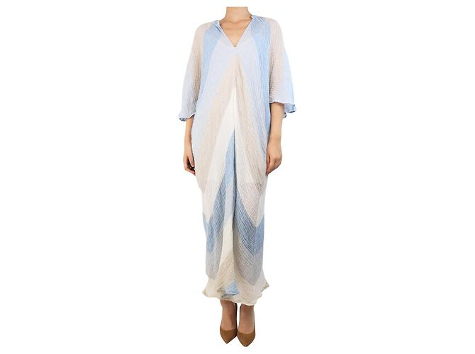 Masscob Gestreiftes Midi-Kleid Blue Maggie - Größe S Blau