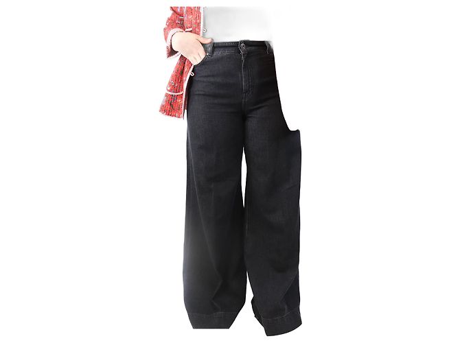 Weekend Max Mara Schwarze weite Hosen - Größe UK 12