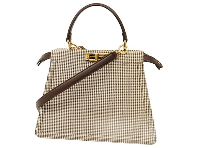 Fendi Peekaboo Canvas Handbag Black Cloth  ref.2292883