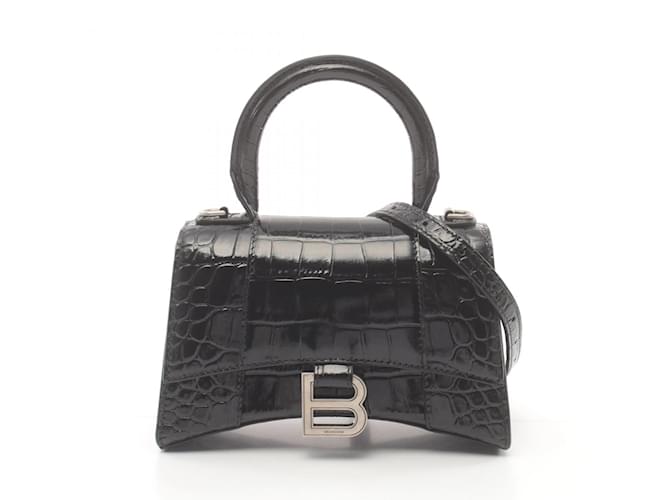 Balenciaga Hourglass XS Handbag Black Leather  ref.2293014