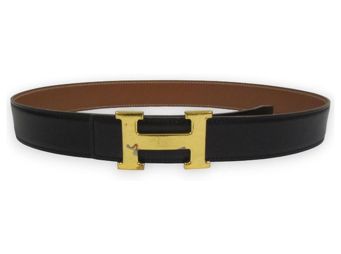 HERMÈS Wendegürtel Constance Braun Schwarz