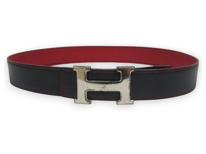 Hermès Hermes Reversible Constance Belt Red Navy blue