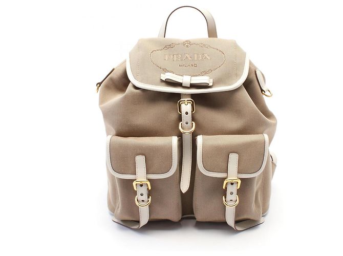 Sac à dos en jacquard avec logo Prada
