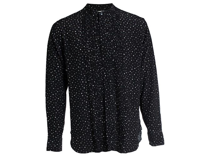 Saint Laurent, Camicia di vernice a pois con pennellate 2019 Nero