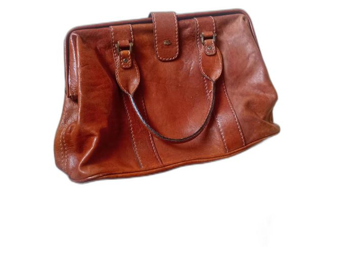 Autre Marque The Bridge Ledertasche im Arztkoffer Stil Camel Kamel