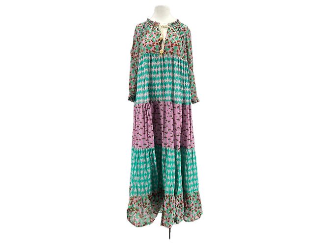 Abito maxi stampato multicolore Yvonne S in cotone