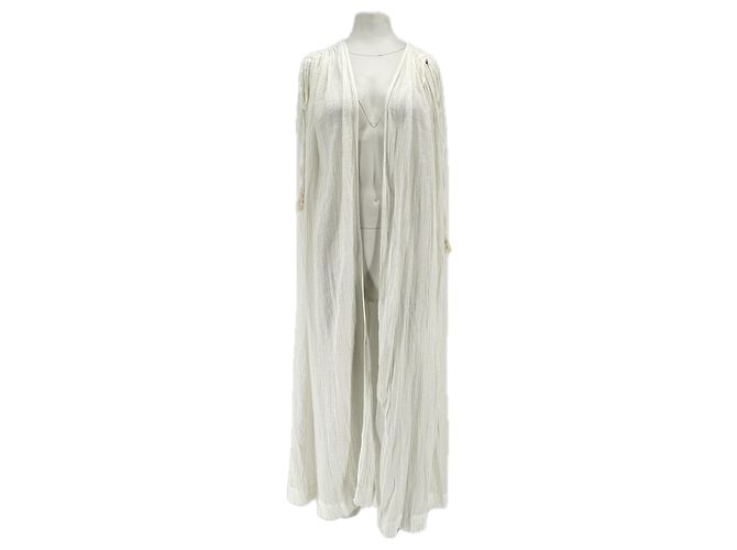 Autre Marque ANCIENT KAVVOS White Long Cotton Kimono